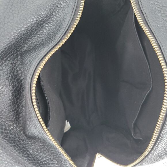 Black Faux Vegan Leather Backpack Applique Heart Lips Eye Flower Kidcore‎ Funky - Picture 9 of 11